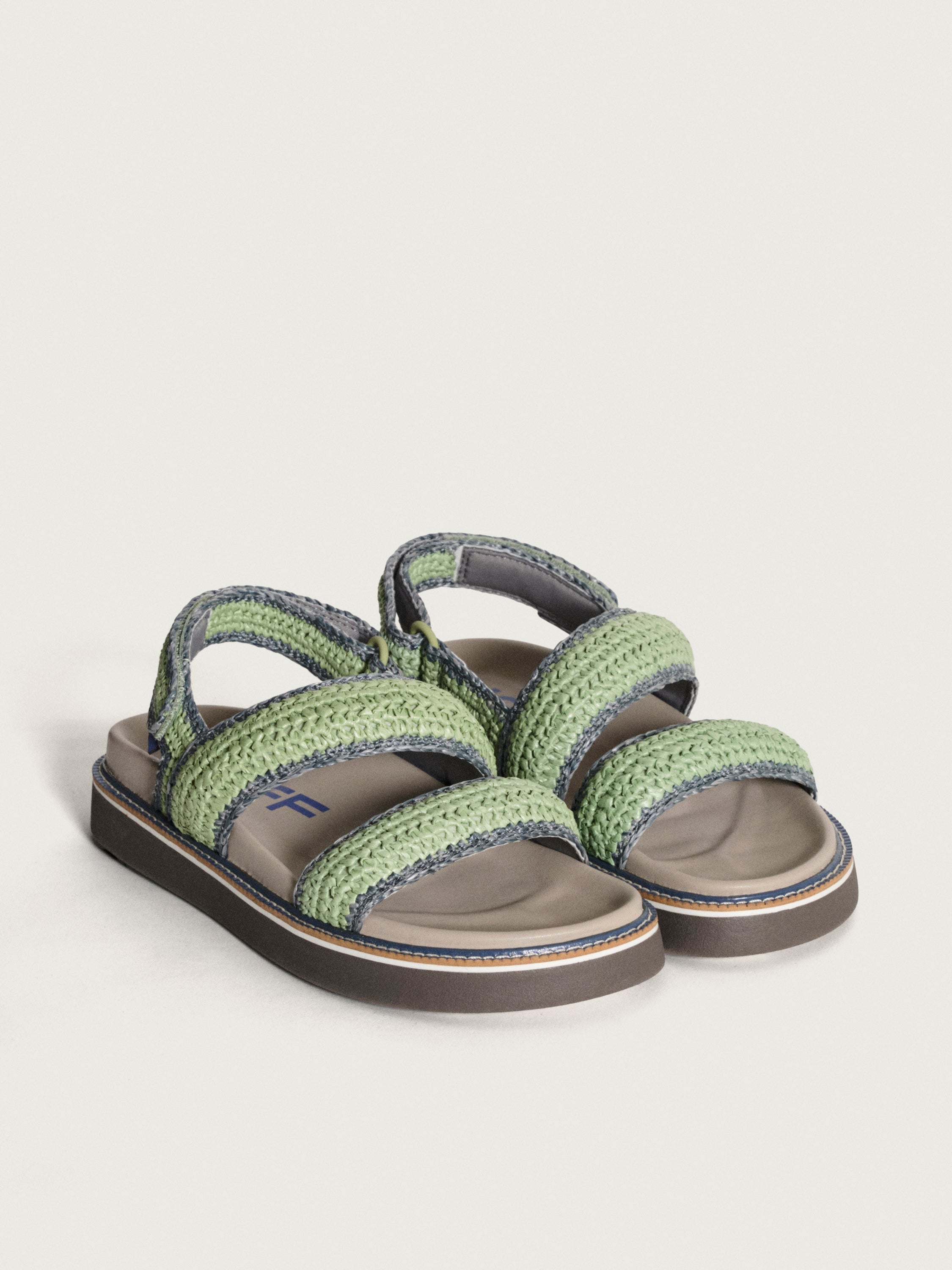 Sandal Road Raffia Aquamarine