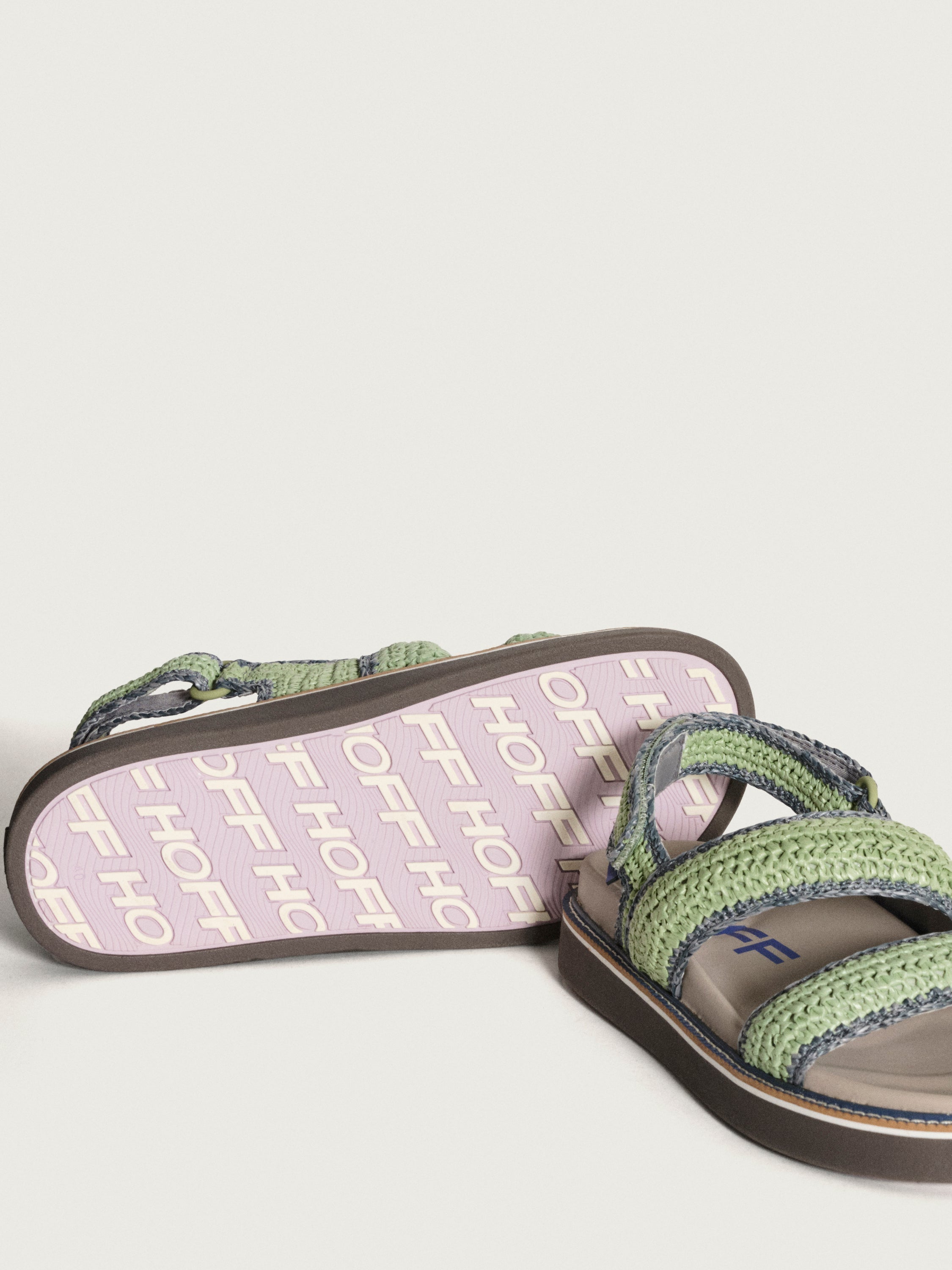 Sandal Road Raffia Aquamarine