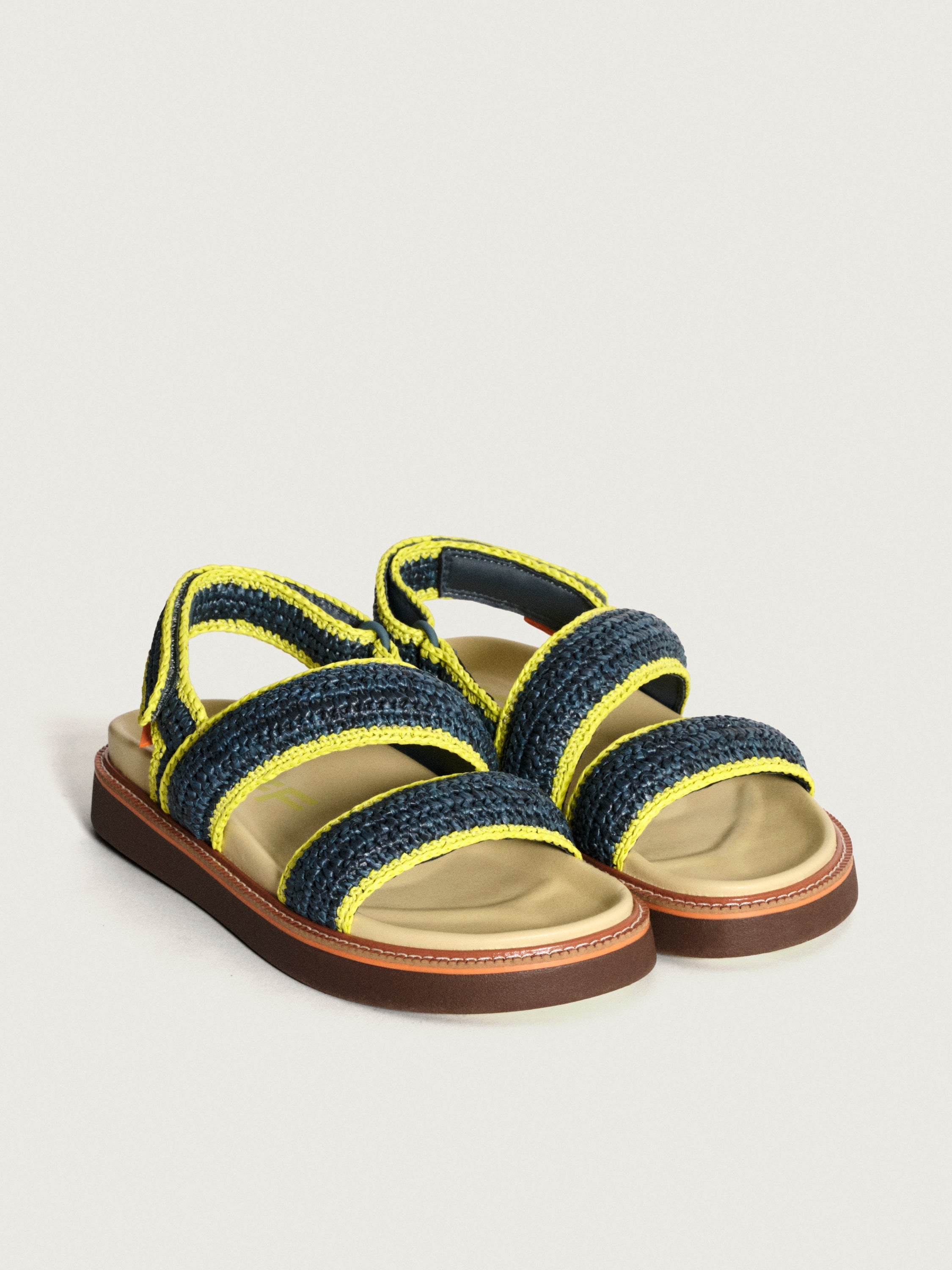 Sandal Road Raffia Navy Blue