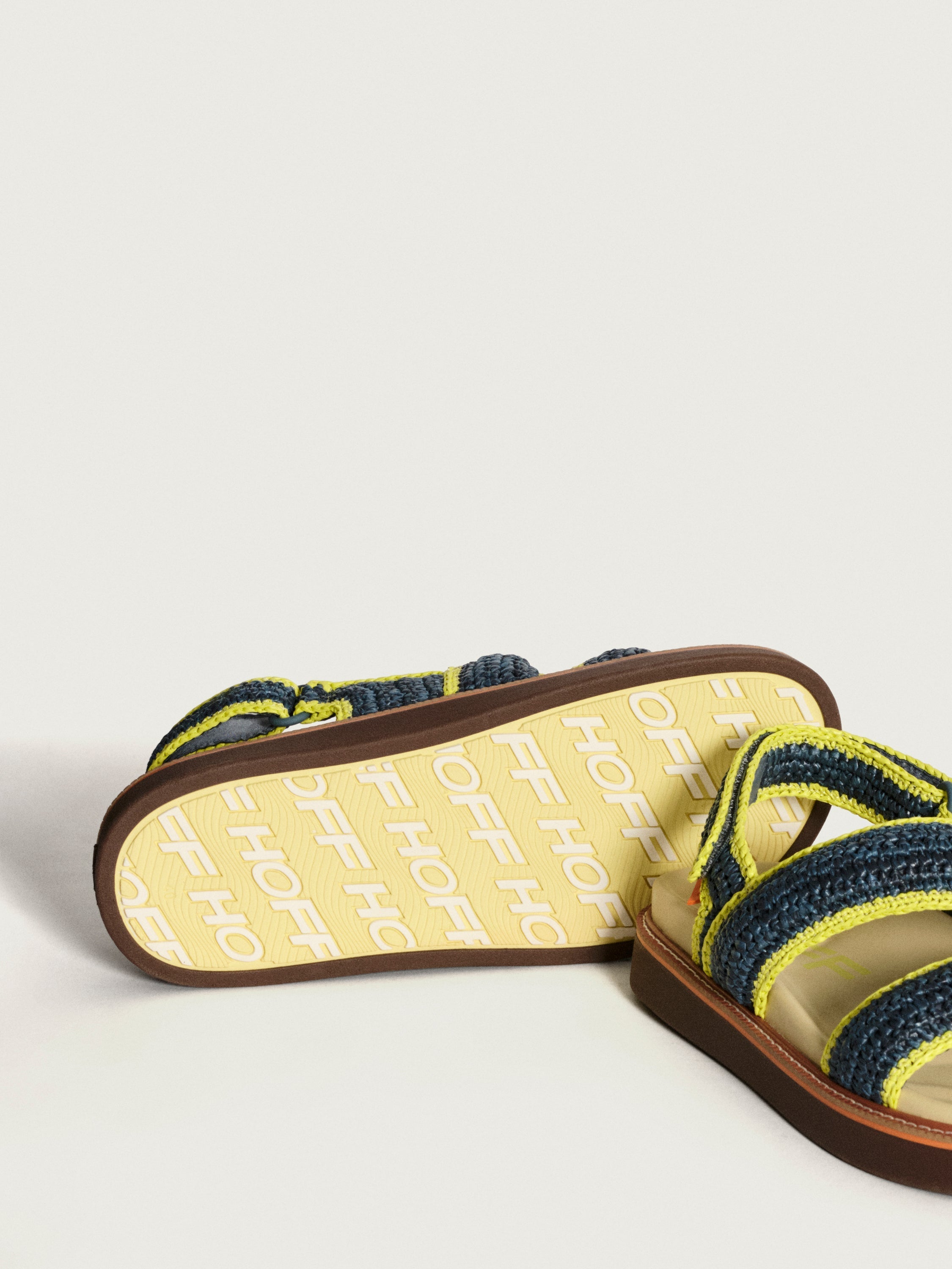 Sandal Road Raffia Navy Blue