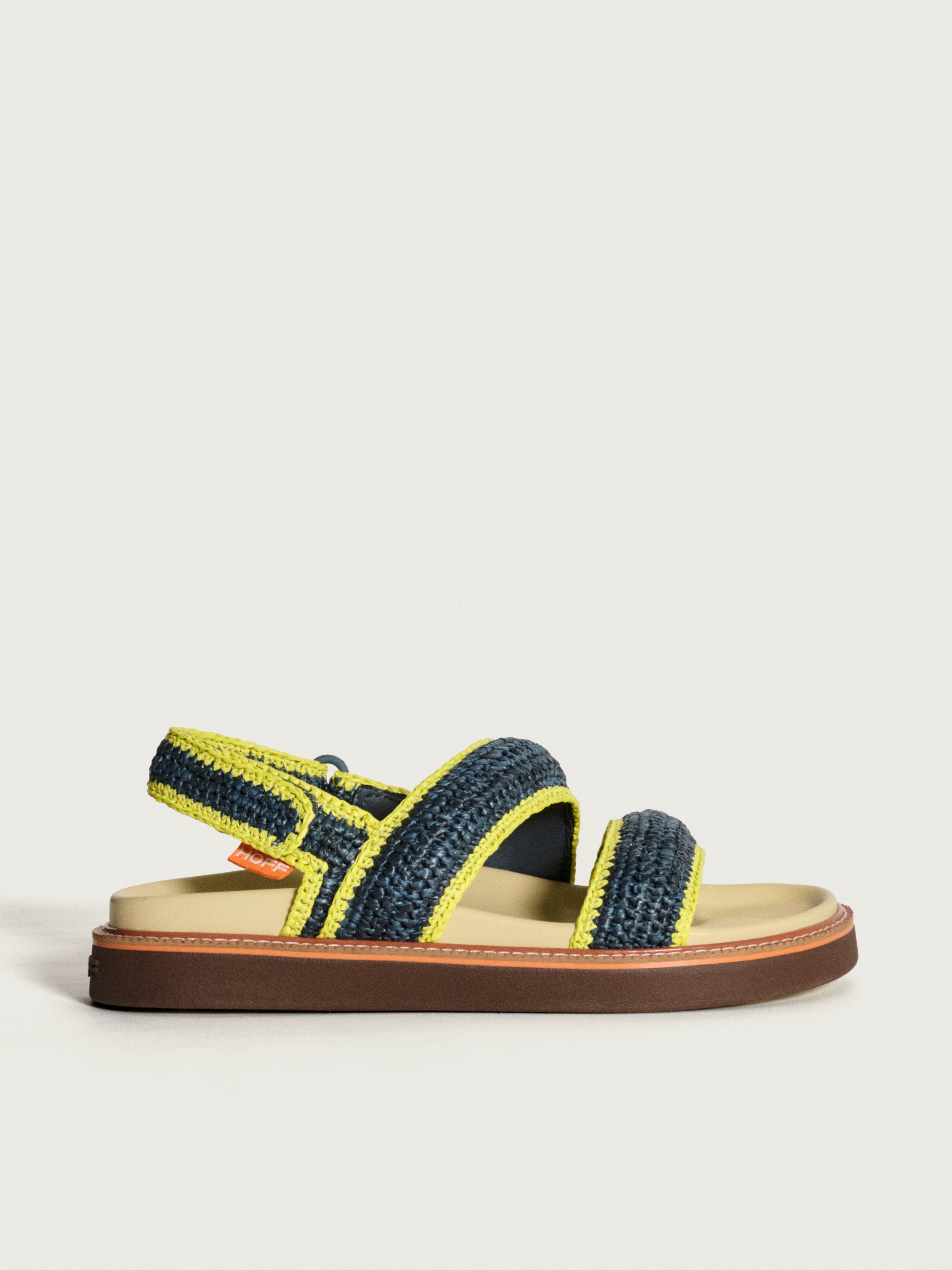 Sandal Road Raffia Navy Blue