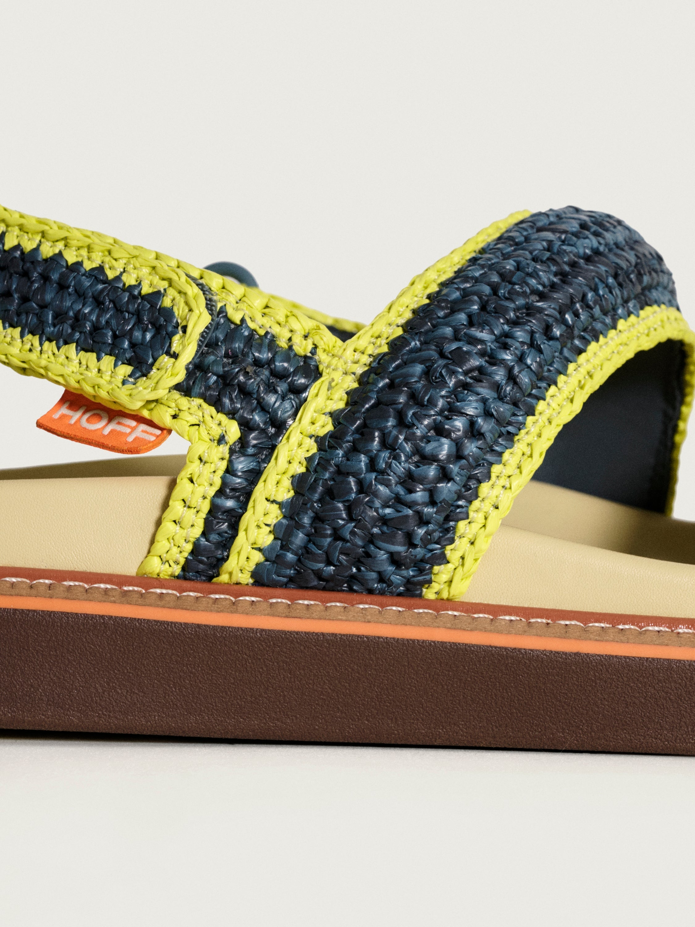 Sandal Road Raffia Navy Blue