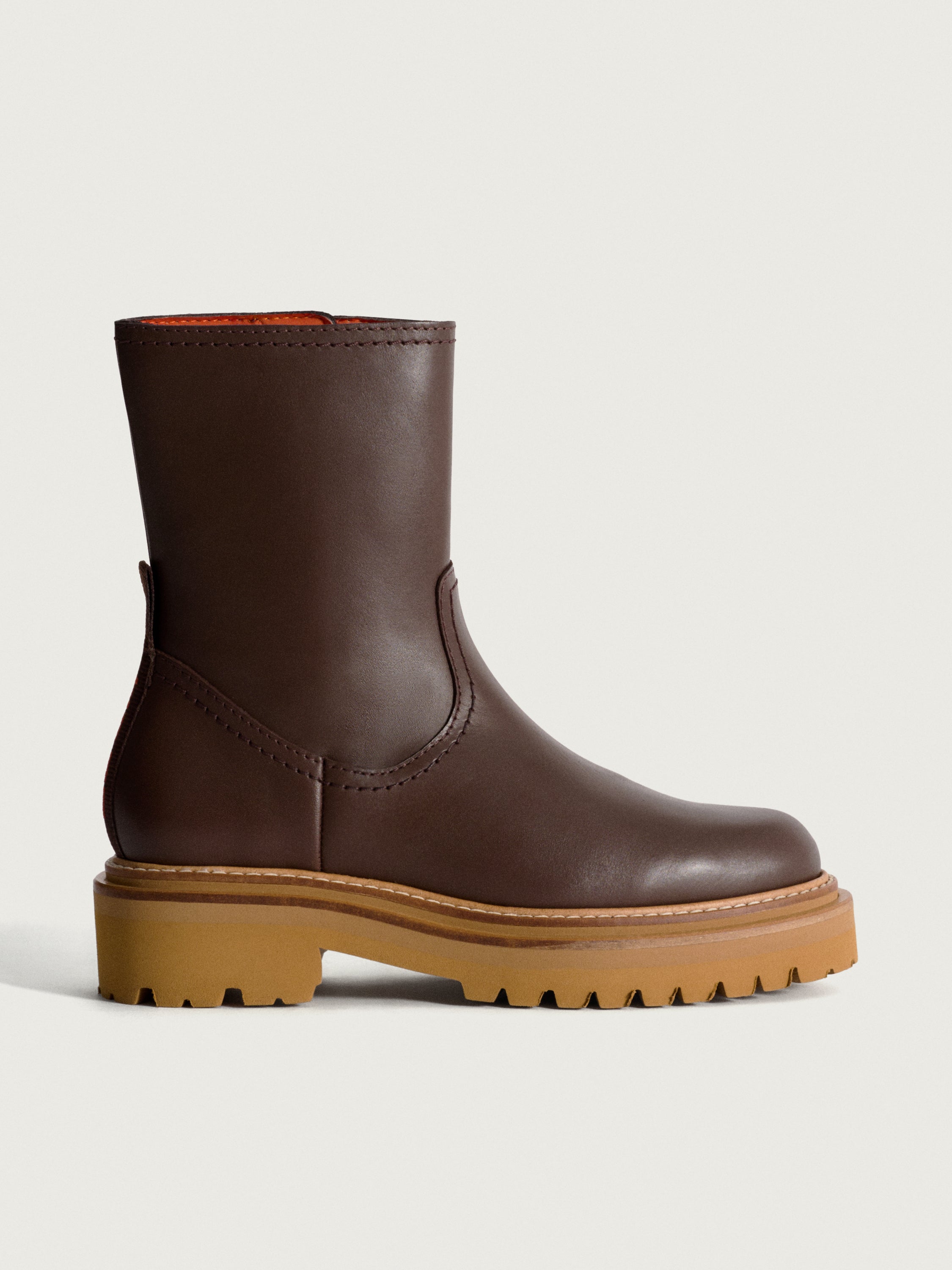 OFFICE BROWN LEATHER BOOT