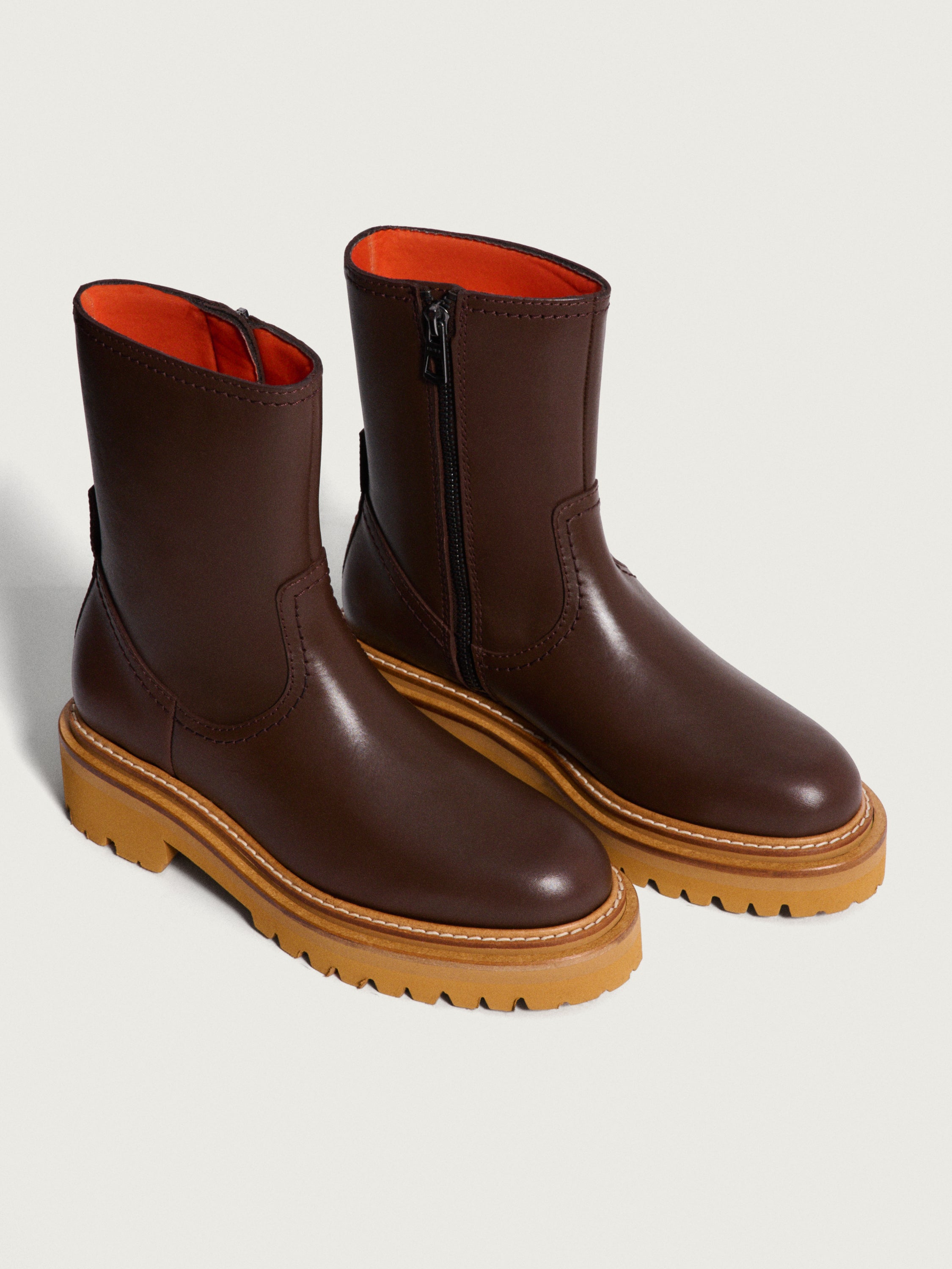 OFFICE BROWN LEATHER BOOT