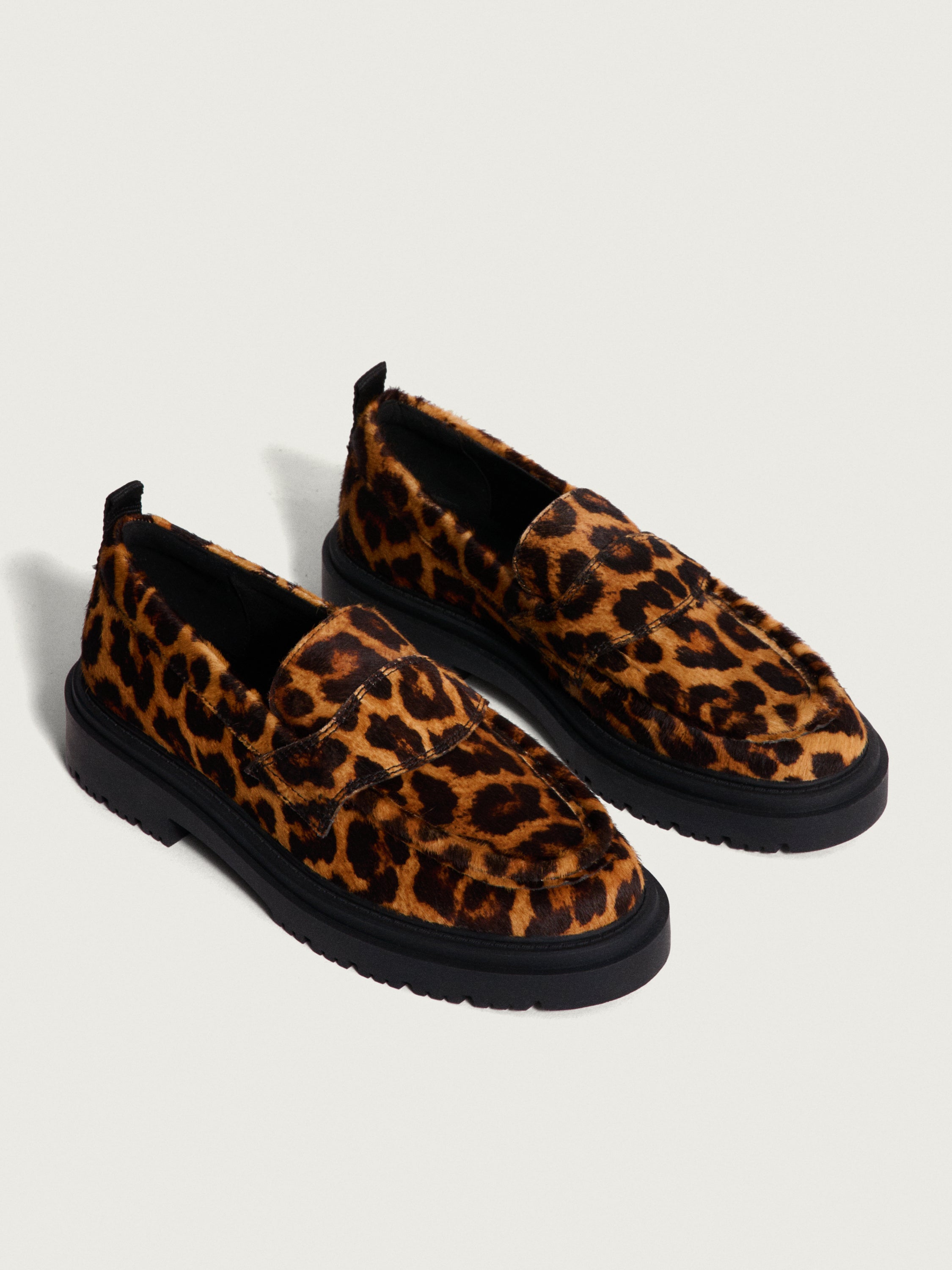 SCHOOL ANIMAL PRINT BROWN LOAFER